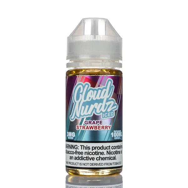 Cloud Nurdz E-Liquid - Grape Strawberry Iced - 100ml - Black Coral